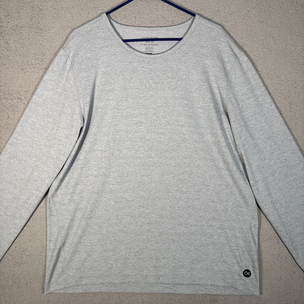 Outerknown H2OK Tee Shirt Mens Size 2XL Gray Waffle Textured Long Sleeve UPF 30+